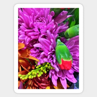 Pink and Orange Floral Display - Autumn Bouquet - Flowers Sticker